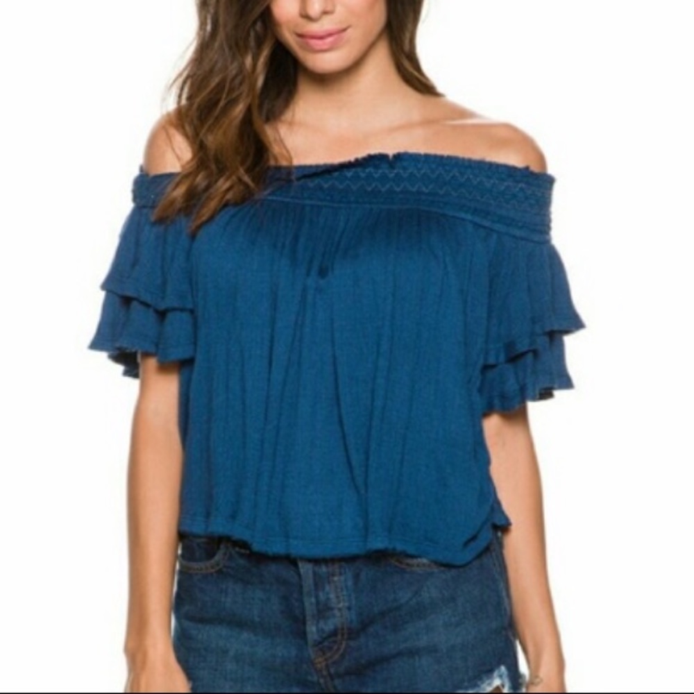 Free People santorini crop off the shoulder top